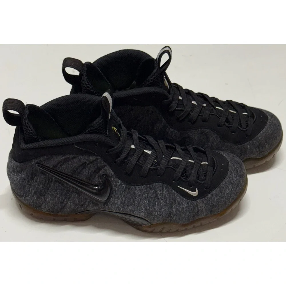 Nike Air Foamposite Pro Wool Dark Grey Heather Black 624041-007 Mens 7.5‎
